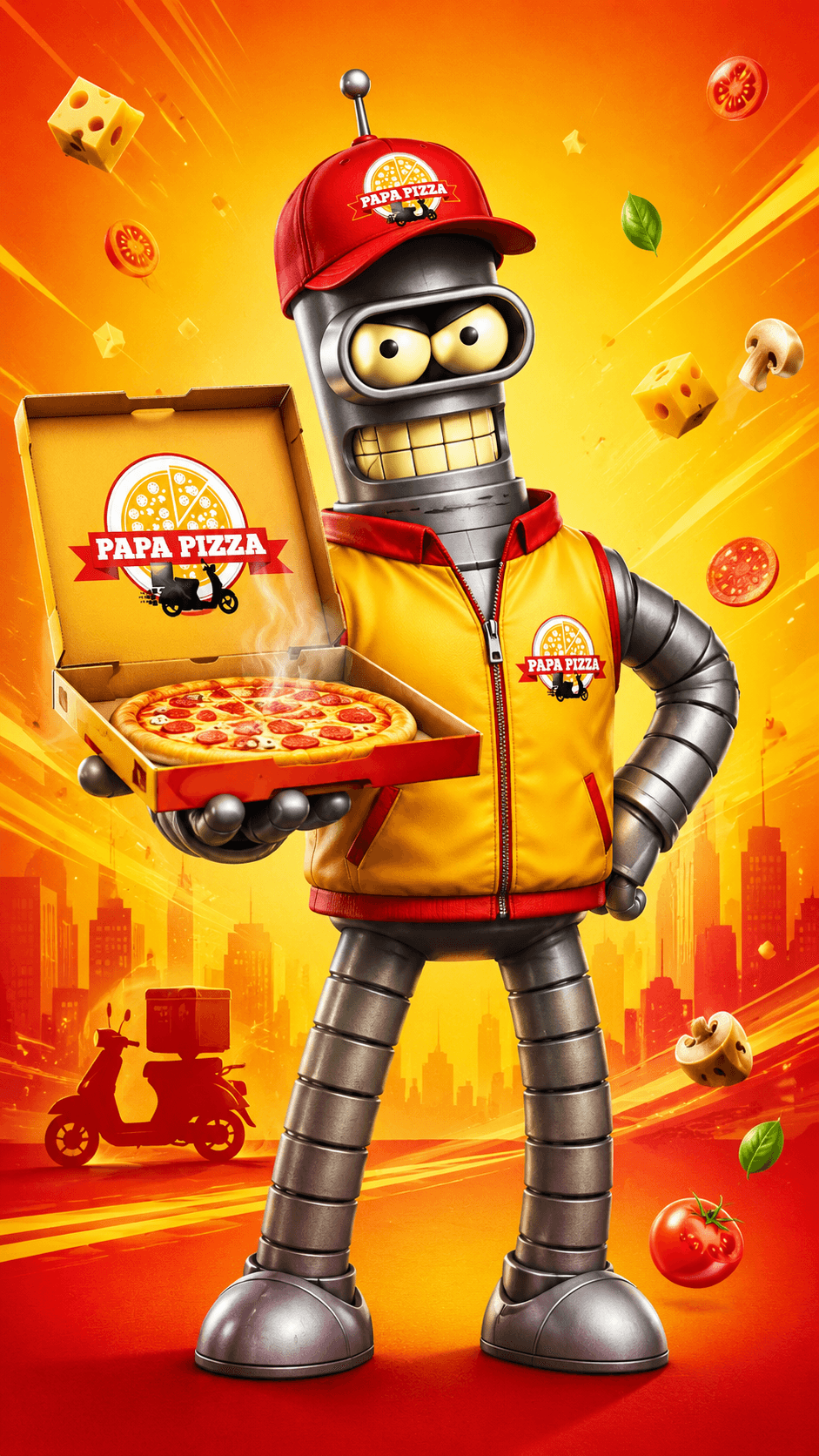 Робот-маскот PAPA PIZZA